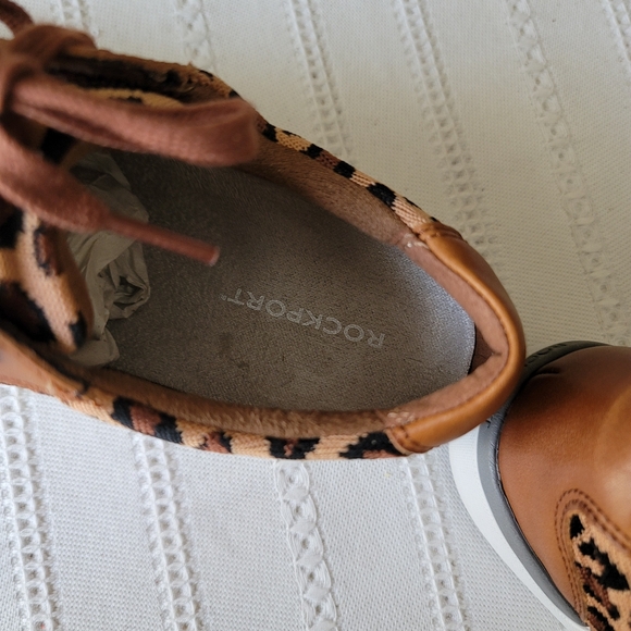 Rockport Parissa Work SHOE Slip RESISTANT PROTECTIVE HAZARD LEOPARD ANIMAL PRINT - Picture 7 of 12